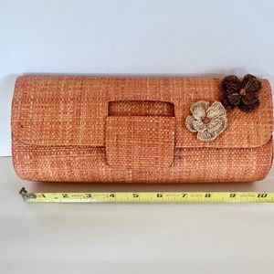 Straw Summer clutch bag